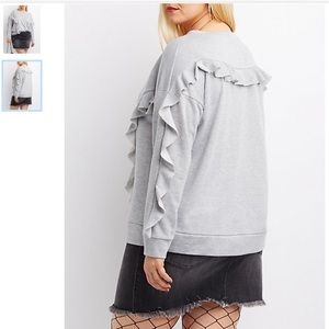 Charlotte Russe Plus Size Ruffle Trim Sweatshirt